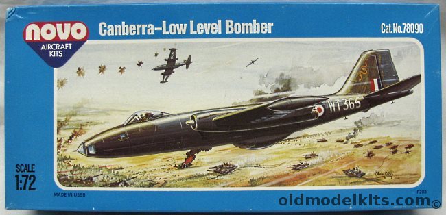 Novo 1/72 Canberra Low Level Bomber - English Electric BAC Canberra B(1) Mk.8 or B(1)Mk. 12 - RAF No. 88 Sq Wildenrath W. Germany 1960 or South African No. 12 Sq. Waterkloof 1969 - (ex Frog), 78090 plastic model kit